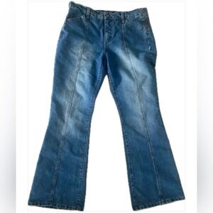 Vintage‎ Y2K Gloria Flare Wide Leg Bell High Rise Jeans Faded Wash Hippie 12 EUC